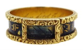 William IV 18ct gold and enamel 'In Memory Of' ring