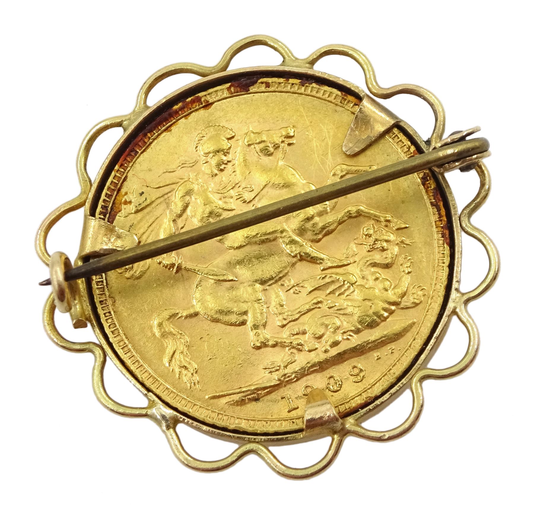 King Edward VII 1909 gold full sovereign - Image 2 of 2