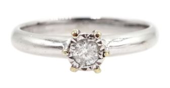 9ct white gold single stone diamond ring