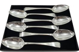 Set of six George III table spoons