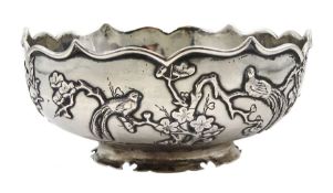 Early 20th century Chinese silver pedestal bowl