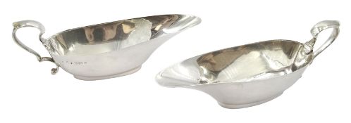 Pair of silver sauce boats by Henry Matthews