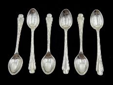 Set of six silver coffee spoons by W S Savage & Co