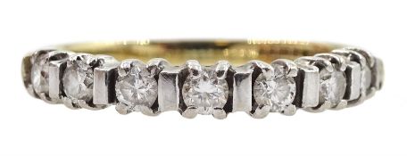 9ct gold seven stone round brilliant cut diamond ring