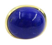 Tiffany & Co 18ct gold cabochon lapis lazuli ring by Elsa Peretti