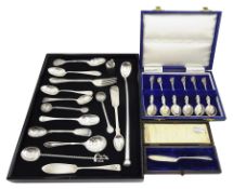 Set of six silver teaspoons by B Muller & Son