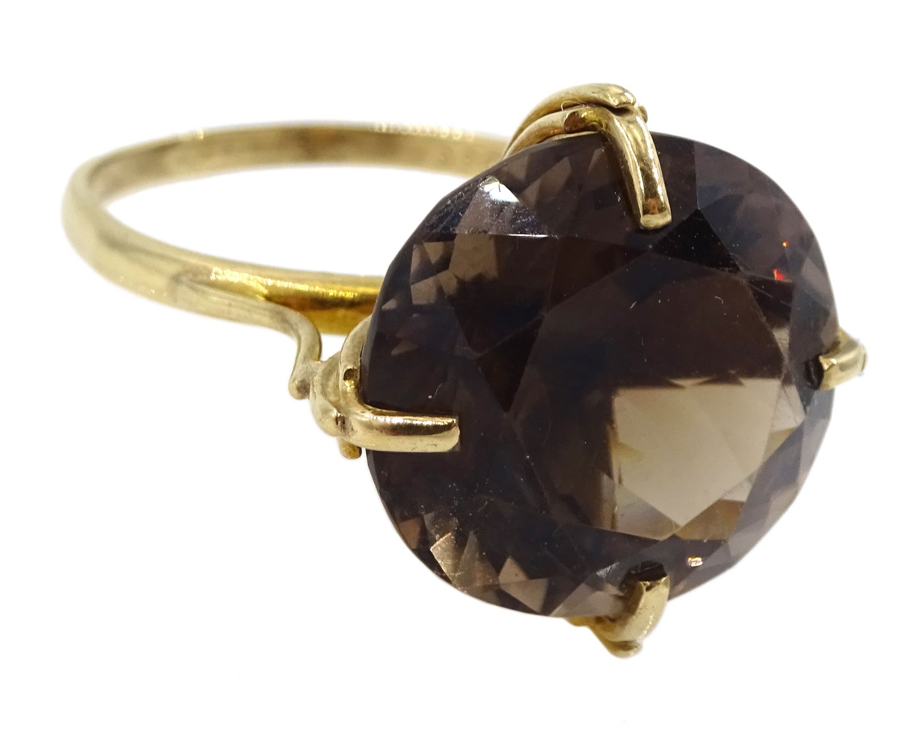 9ct gold ring smokey quartz ring - Image 3 of 4