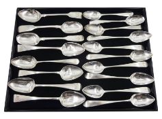 Set of seven George III silver teaspoons