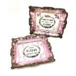 Two 19th century Sunderland pink lustre wall plaques