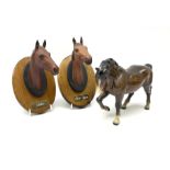 Two Beswick horse and 'Champions All' Wall Plaques