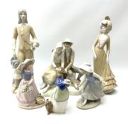 A group of six Spanish porcelain figures