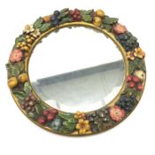 A 20th century circular framed mirror