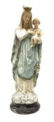 An early 20th century painted plaster figure modelled as Madonna and child