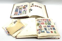 Great British and World stamps in two albums and loose including Queen Elizabeth II pre-decimal