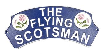 Cast metal sign 'The Flying Scotsman'