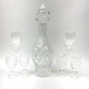 Waterford Crystal glass decanter of baluster form