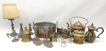 A group of assorted metalware