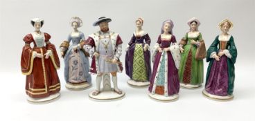 Sitzendorf Henry VIII & his wives porcelain figures