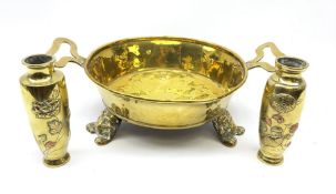 A Victorian twin handled pan or jardinaire