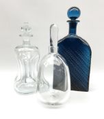 An Orrefors clear glass decanter of globular form