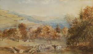 Edward Tucker Snr. (British c.1825-1909): Ponies in an Autumnal Landscape