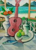 Nildo Martins (Brazilian 1948-): Still Life with Guitar