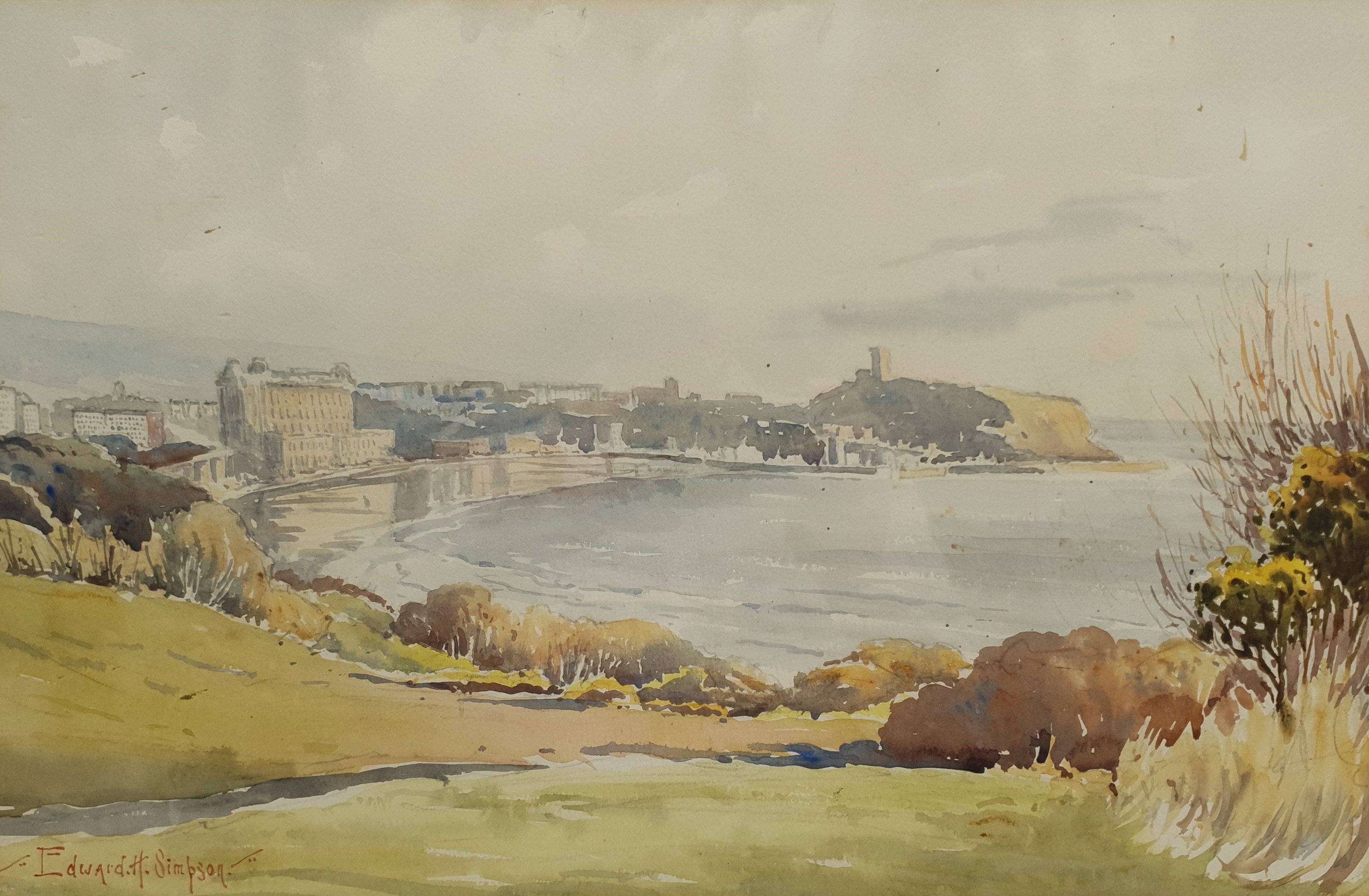 Edward H Simpson (British 1901-1989): Scarborough from Holbeck Gardens