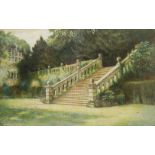 T Green (British late 19th century): Terrace Steps Haddon Hall