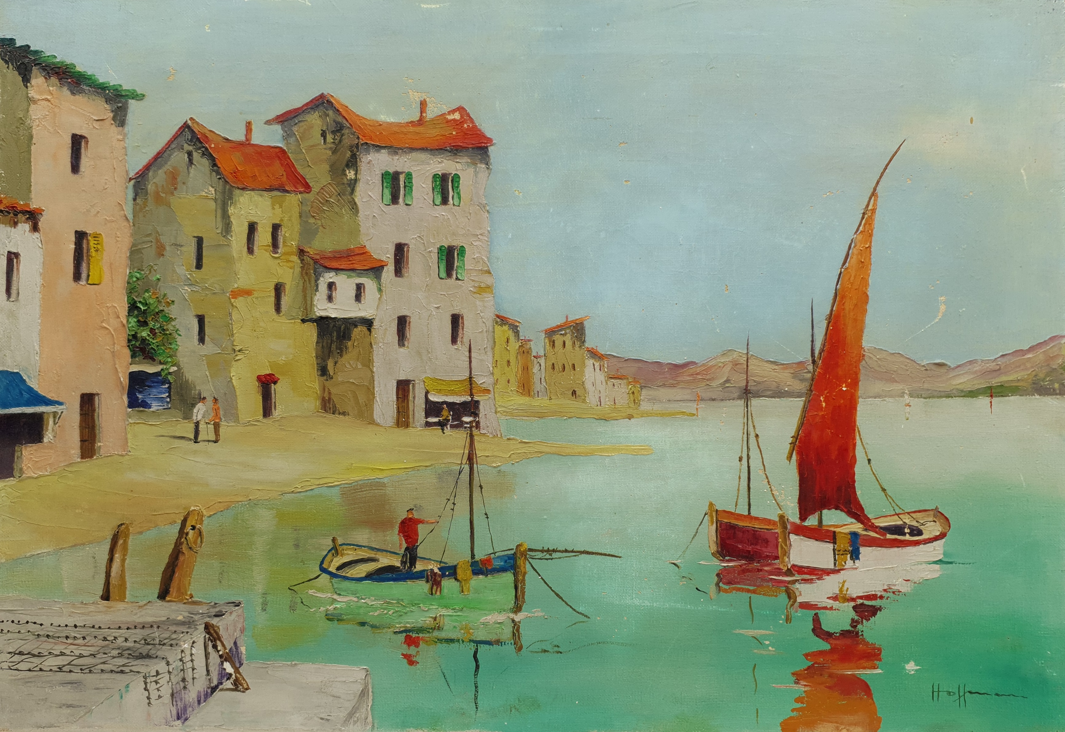Hoffmann (Mid 20th century): Mediterranean Waterfront