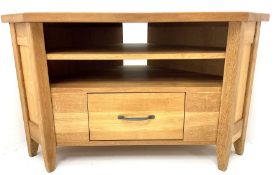 Light oak corner television stand