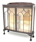 Early 20th century mahogany bow front display cabinet