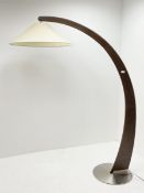 Ponsfords Sheffield - hardwood framed arc lamp on burnished metal circular base