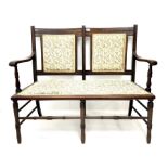 Late Victorian mahogany framed two seat settee