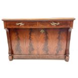Late 19th century figured mahogany side cabinet