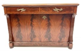 Late 19th century figured mahogany side cabinet