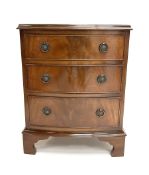 Reproduction mahogany three drawer chest