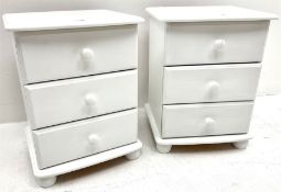 Pair painted pine bedside chests