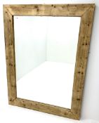 Large rustic pine wall mirror