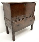 18th century oak chest on stand