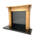 Solid pine fire surround with granite hearth and inset
