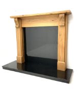 Solid pine fire surround with granite hearth and inset