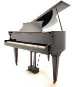 Rogers of London baby grand piano in lacquered mahogany case