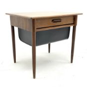 Mid 20th century Norwegian dark wood sewing table