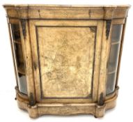 Victorian inlaid walnut burr credenza