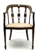 Edwardian inlaid mahogany armchair