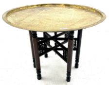 Early 20th century Benares table and stand