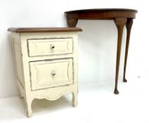 French style cream painted lamp table