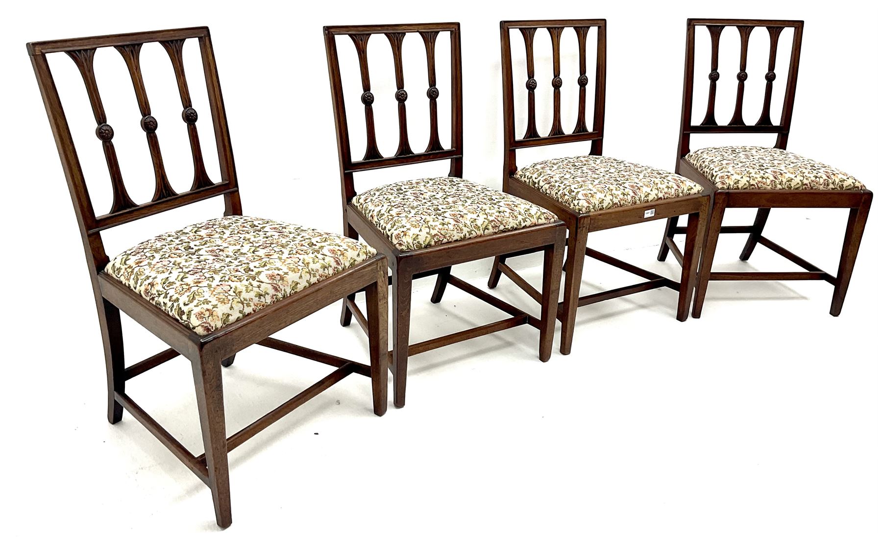 Set four Georgian mahogany dining chairs - Image 3 of 3