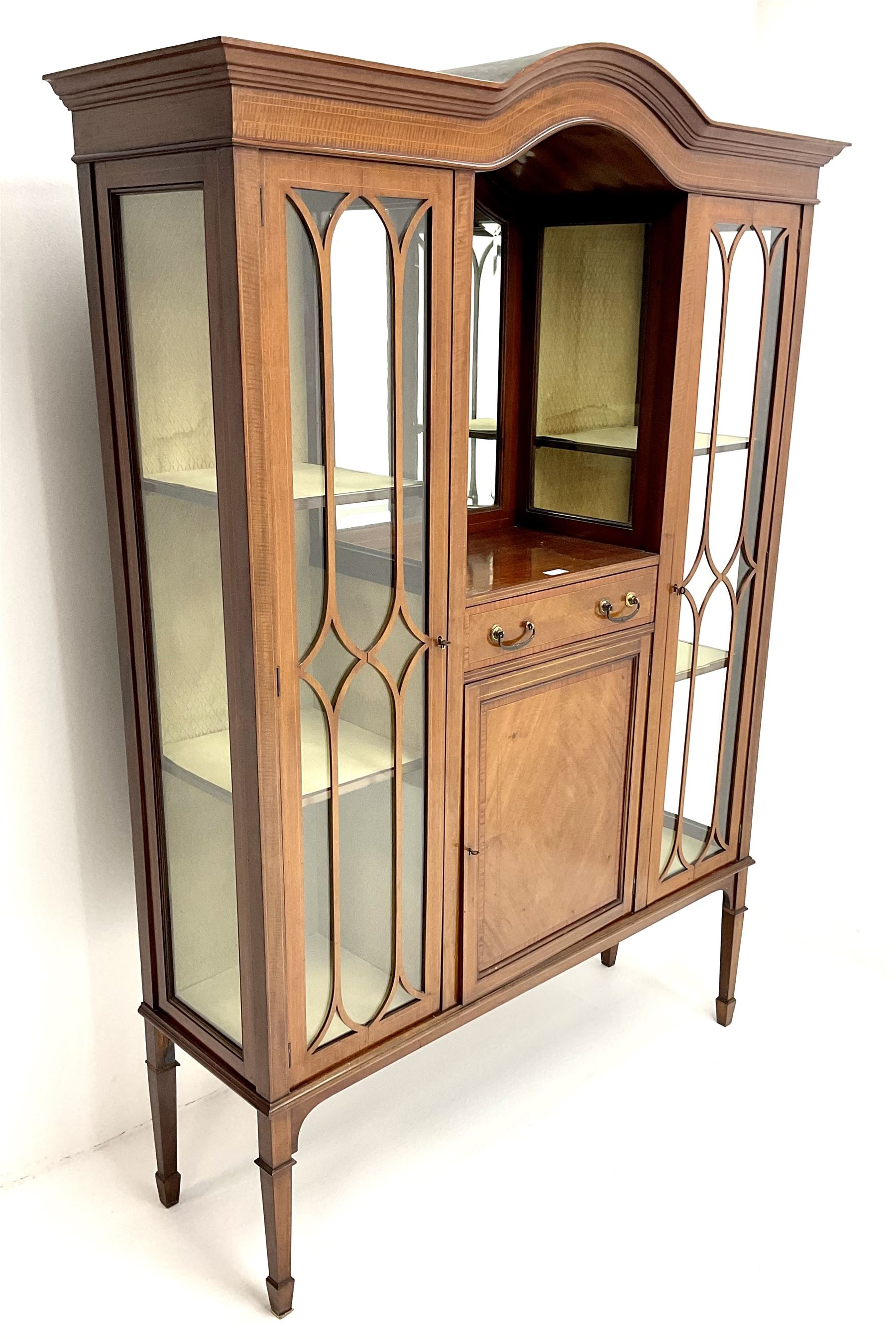 Edwardian inlaid mahogany display cabinet with �Shepard - Image 3 of 5