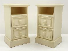 Pair cream painted bedsides